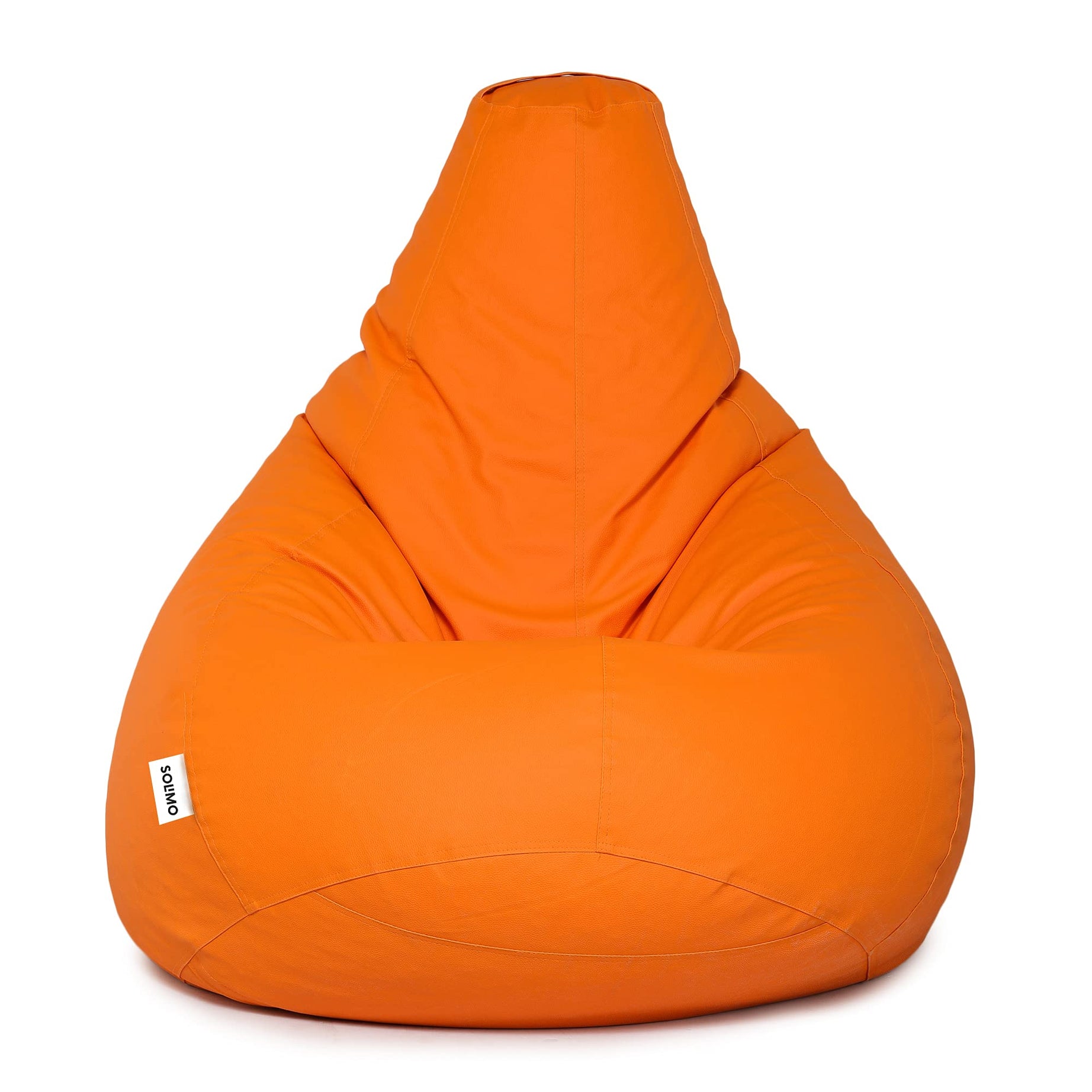 Amazon Brand - Solimo XXL Leatherette Bean Bag Cover without Beans (Orange)