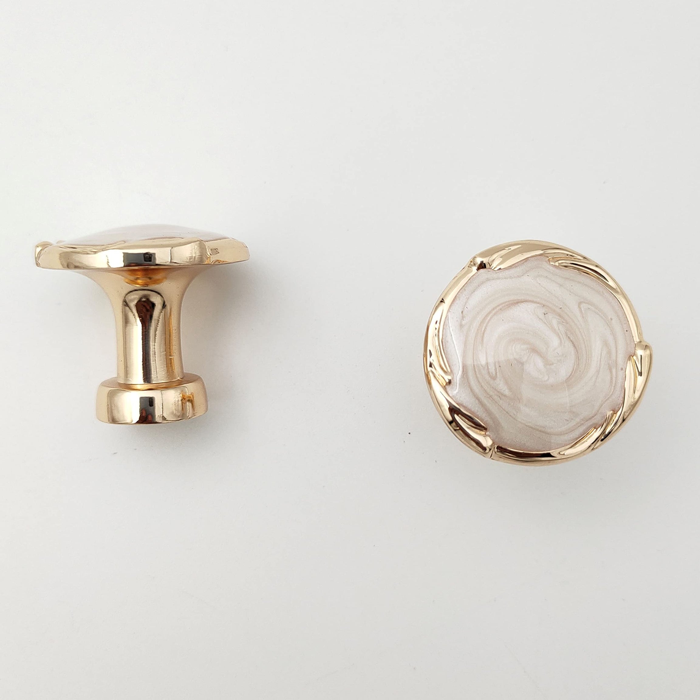 ABVIN Unique Cabinet Pulls, Beautiful Drawer Knobs, Decorative Knobs, Dresser Knobs, Drawer Pulls, Knobs and Pulls (1 pcs), Ceramic Gold, Powder-coated Finish