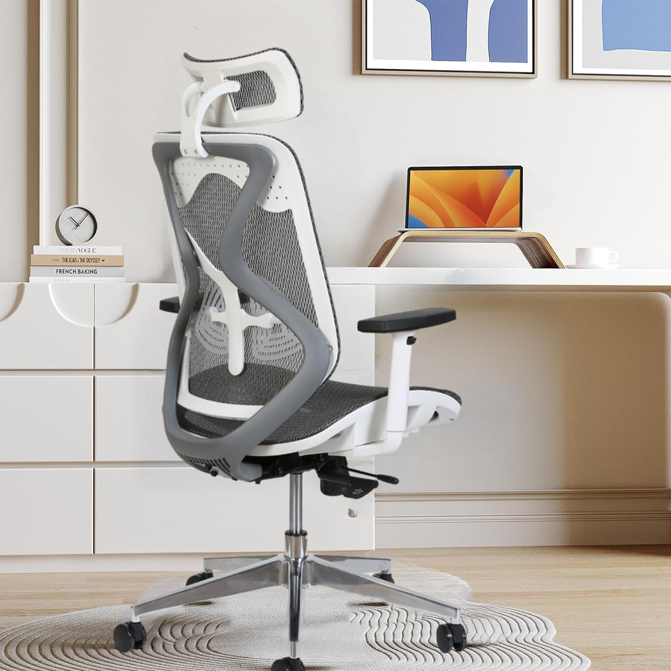 NXTGEN MISURAA Nylon Premium Imported Ergonomic High Back Office Chair For Work From Home With 1 Year Warranty (Grey)