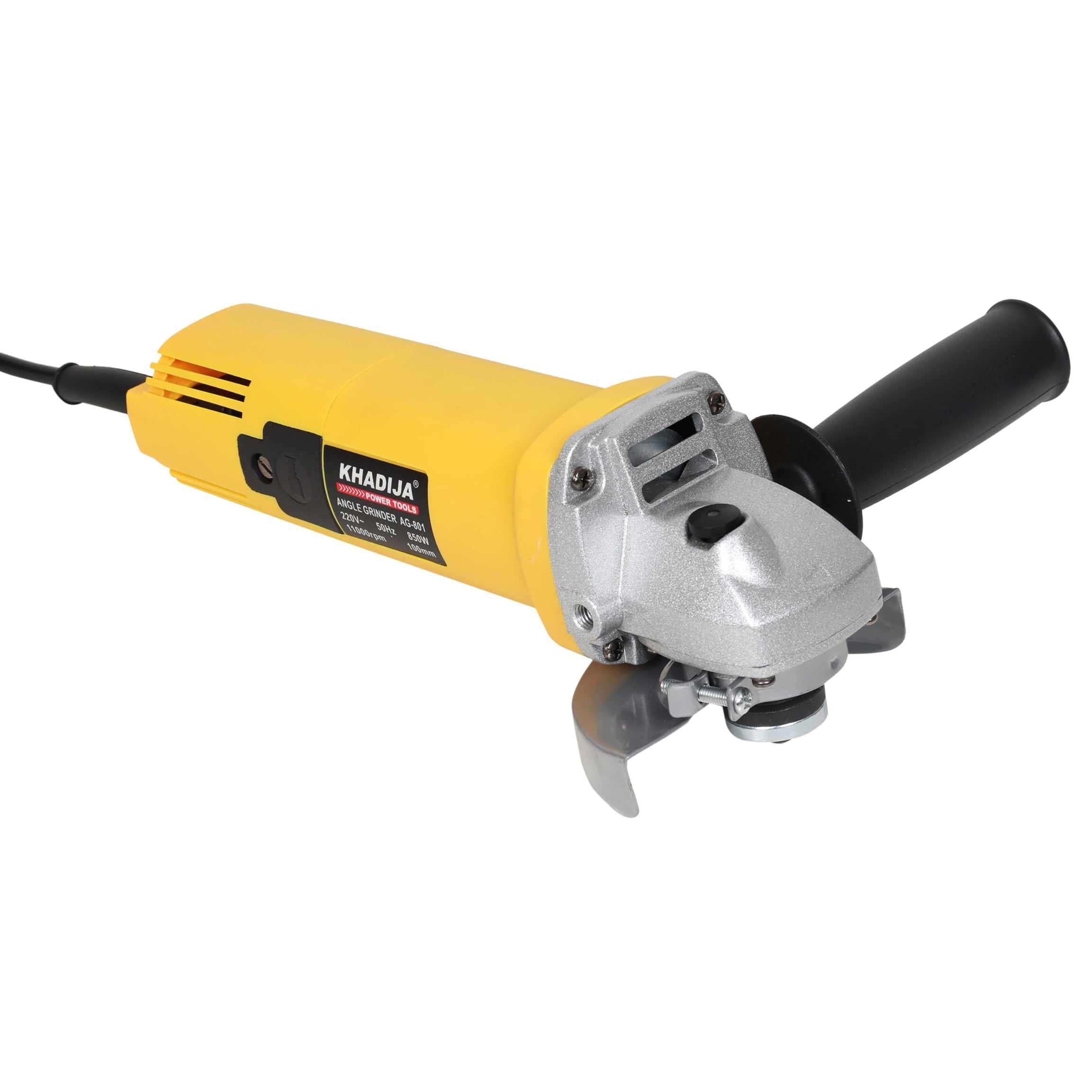 KHADIJA AG-801 4-Inch/100MM 850-Watt Angle Grinder Yellow (Blade not included)