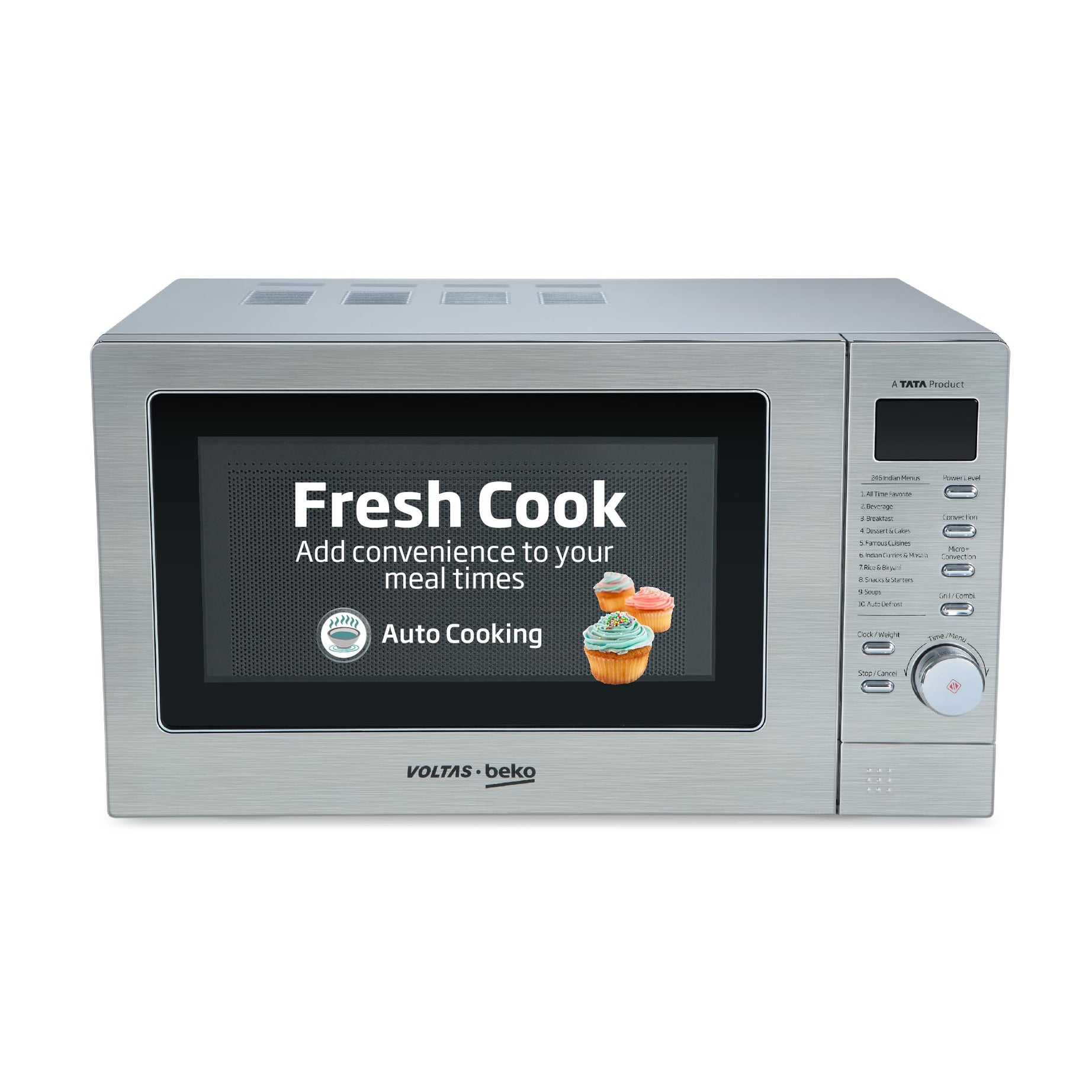 Voltas Beko 20 L Convection Microwave Oven, 10 power levels (MC20SD, Silver)