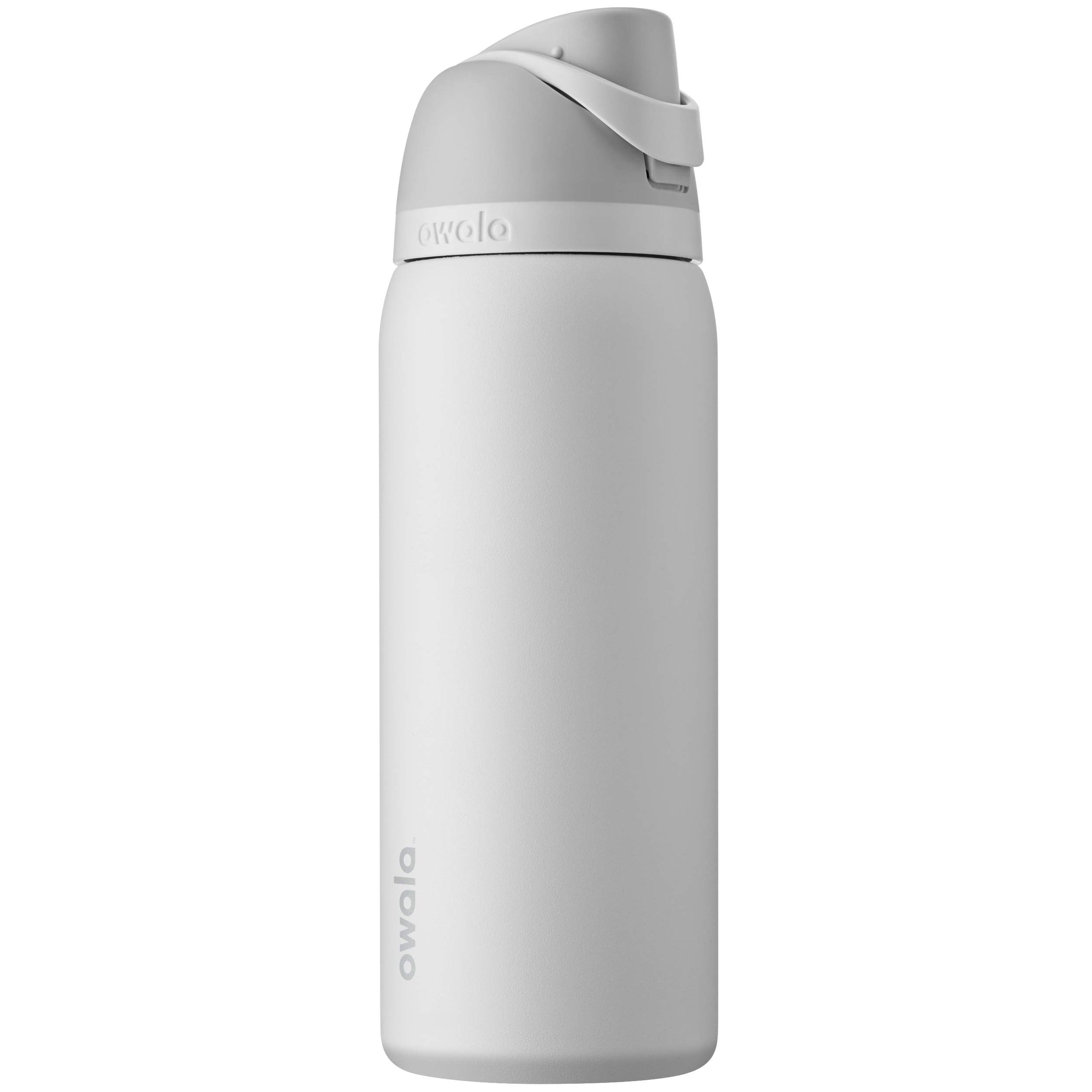 Owala FreeSip Insulated Stainless-Steel Water Bottle with Locking Push-Button Lid, 32-Ounce, Shy Marshmallow