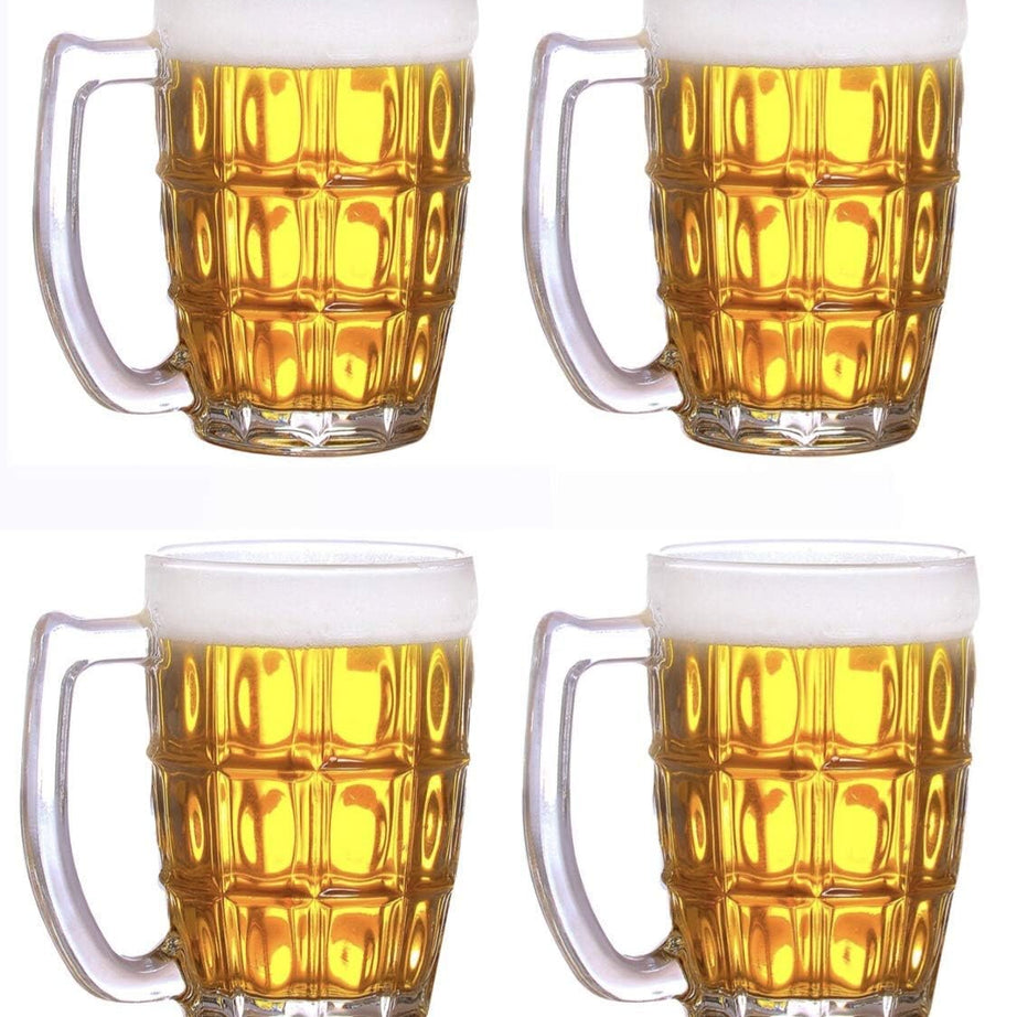 INOVIQUE Juice & Beer Glass Mug for Cocktail, Juice, Milkshake, Coke, soda | 380ML | Set of 4