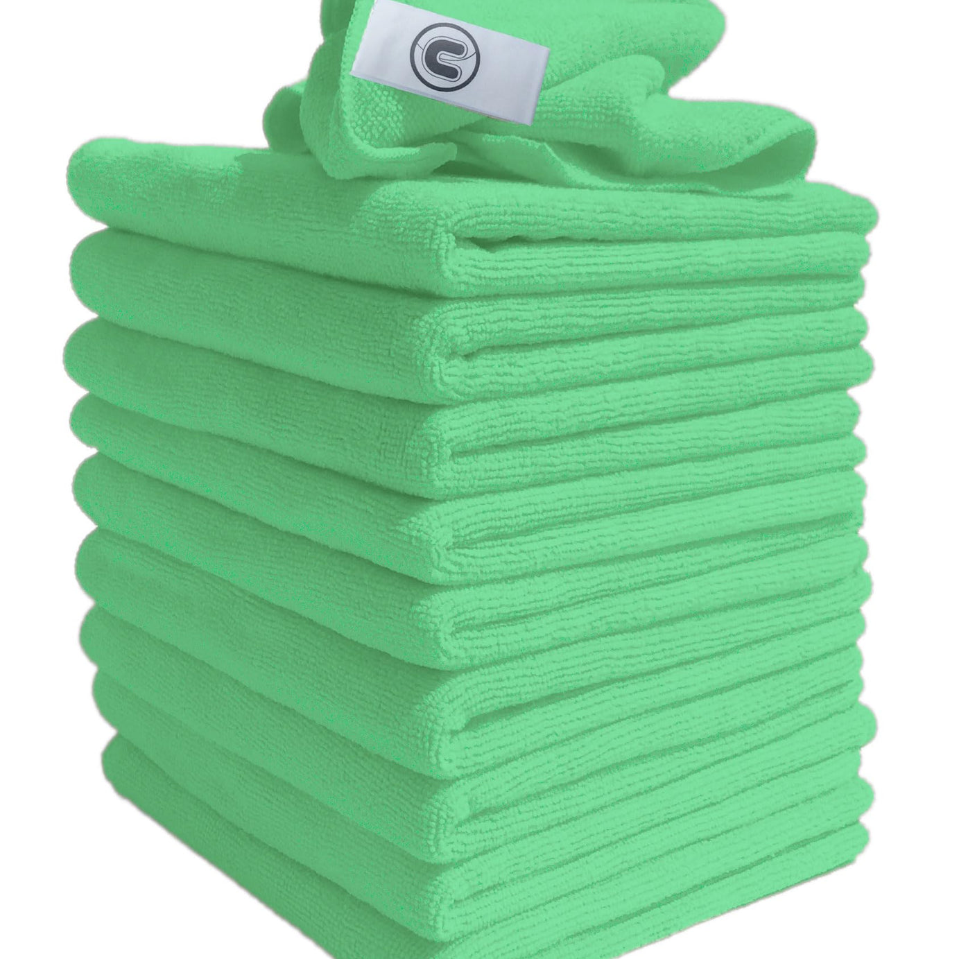 DCS Microfibre Cleaning Cloth, Green, Pack of 10, Large Size: 40x40cm. Super Soft Premium Streak Free Washable Cloth Duster for Kitchen, Bathrooms, Surfaces, Mirrors, Car, Motorbike