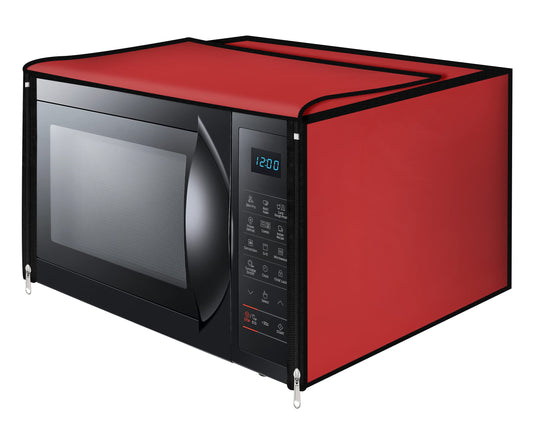 Vintage Pro Microwave Oven Cover Suitable for All Major Brands for Size 41X61X36CMS (Red)