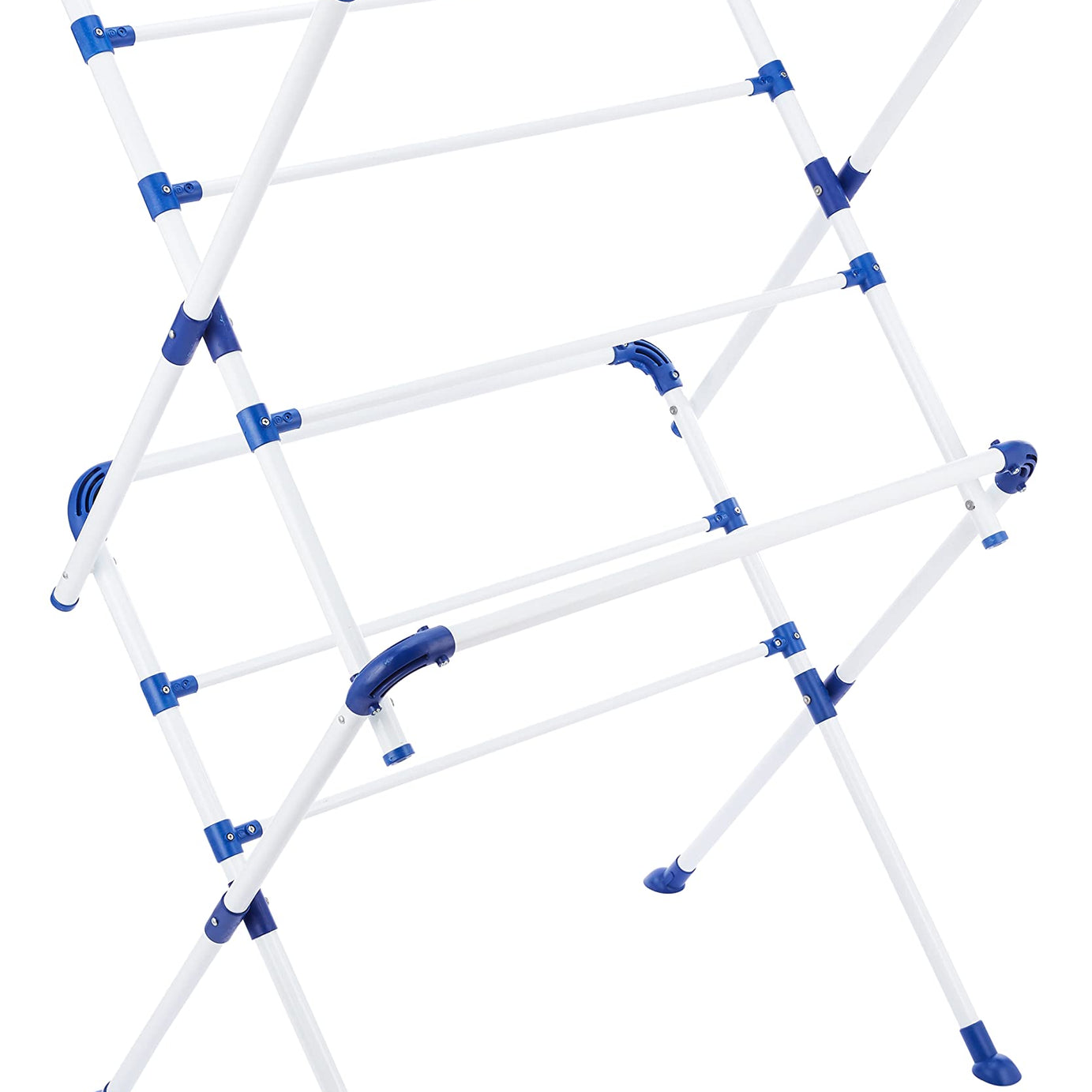 Amazon Brand - Solimo Premium Alloy Steel Extra Large Cloth Drying Rack (White & Blue)