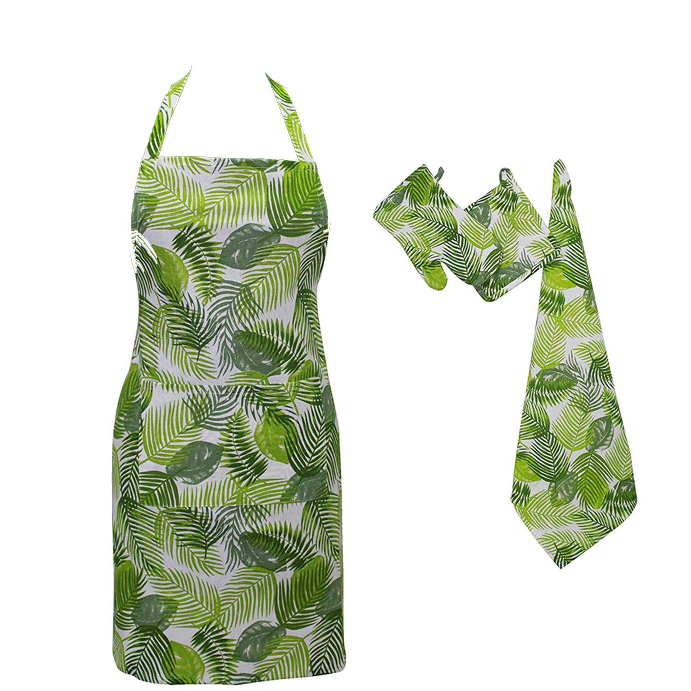 Oasis Home Collection Cotton Apron, Glove & Pot Holder Set - Floral (Pack of 4)