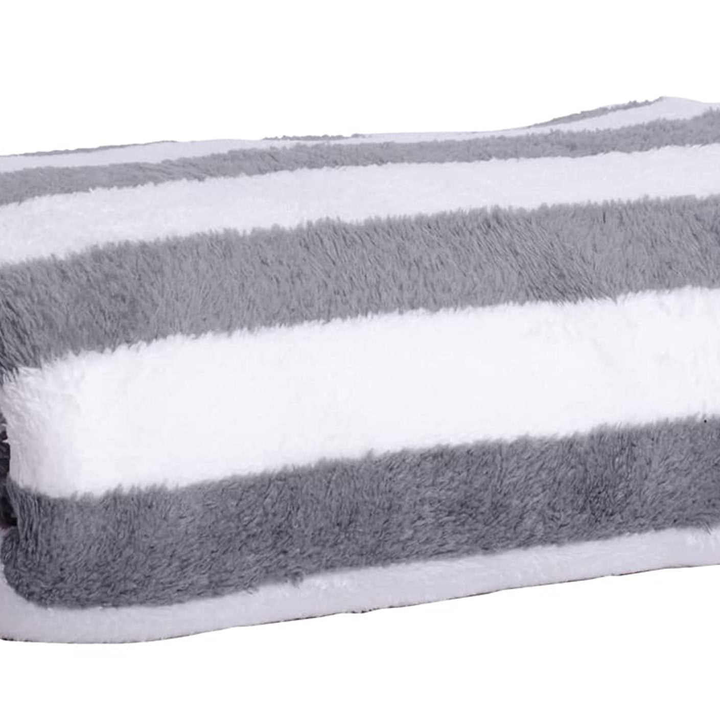 MAXOSHINE Microfiber Towels for Bath-Stripes Bath Towel for Men and Women-Soft Coral Fleece Towel with Hook Quick Dry Super Absorbent-70 x 140 cm (Grey, Pack of 1)