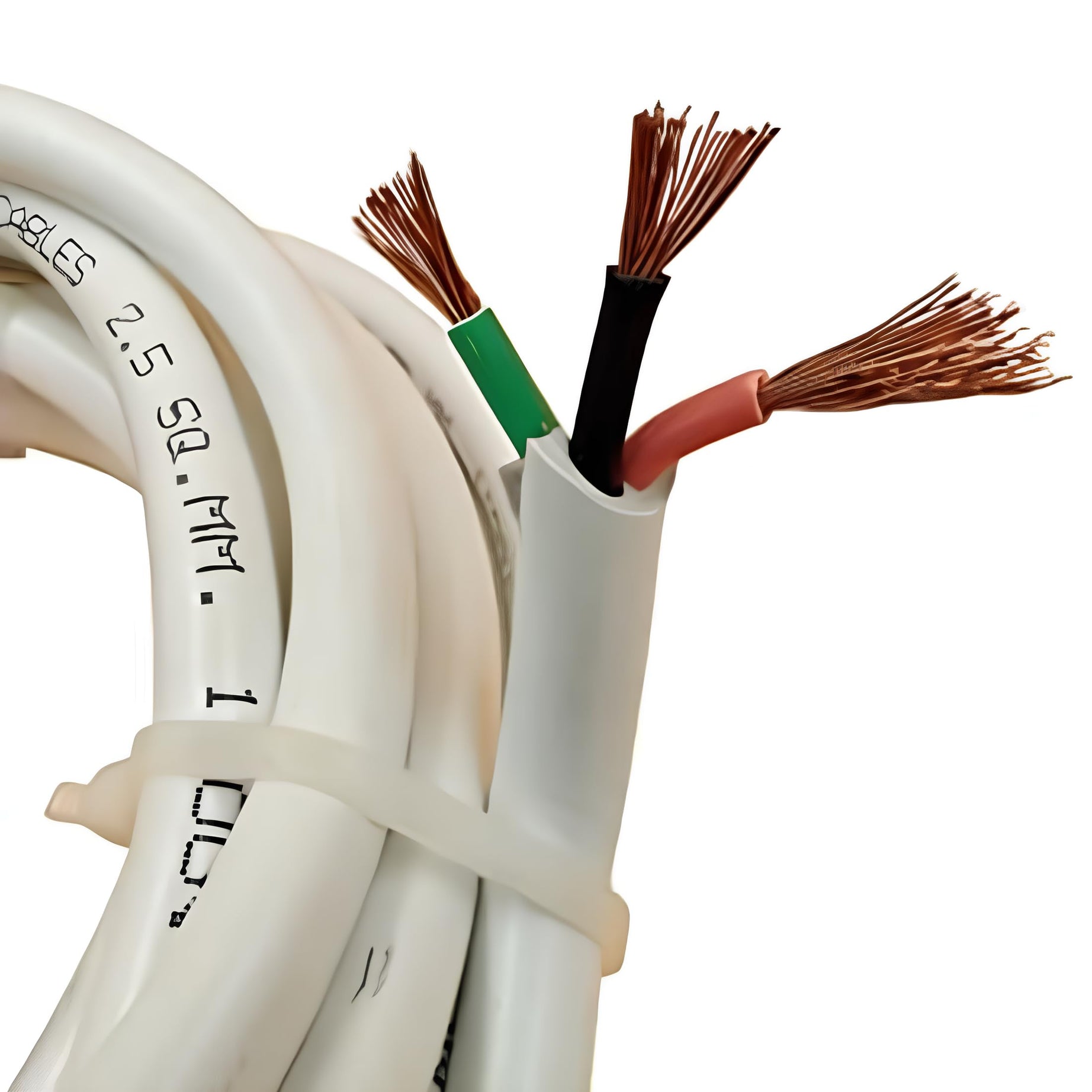 ELEGANT CASA 3 Core Round Copper Wires And Cables 0.75mm Wire Made With 99.97% High Purity Of Copper (Length 90 Meter)