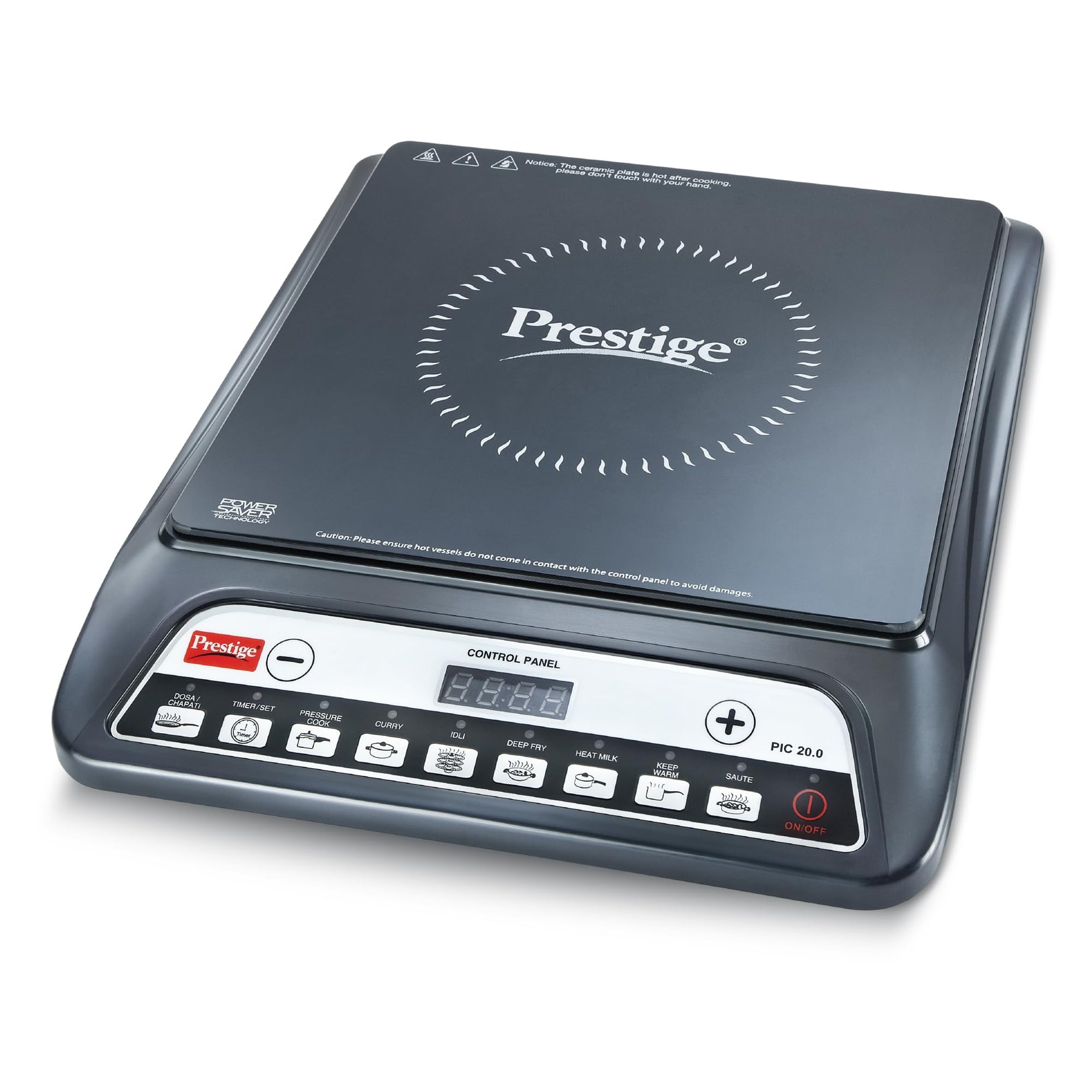 Prestige PIC 20 1600 Watts Induction Cooktop |Indian Menu Option|Automatic power & temperature adjustment|Automatic Voltage Control|1 year warranty|Black