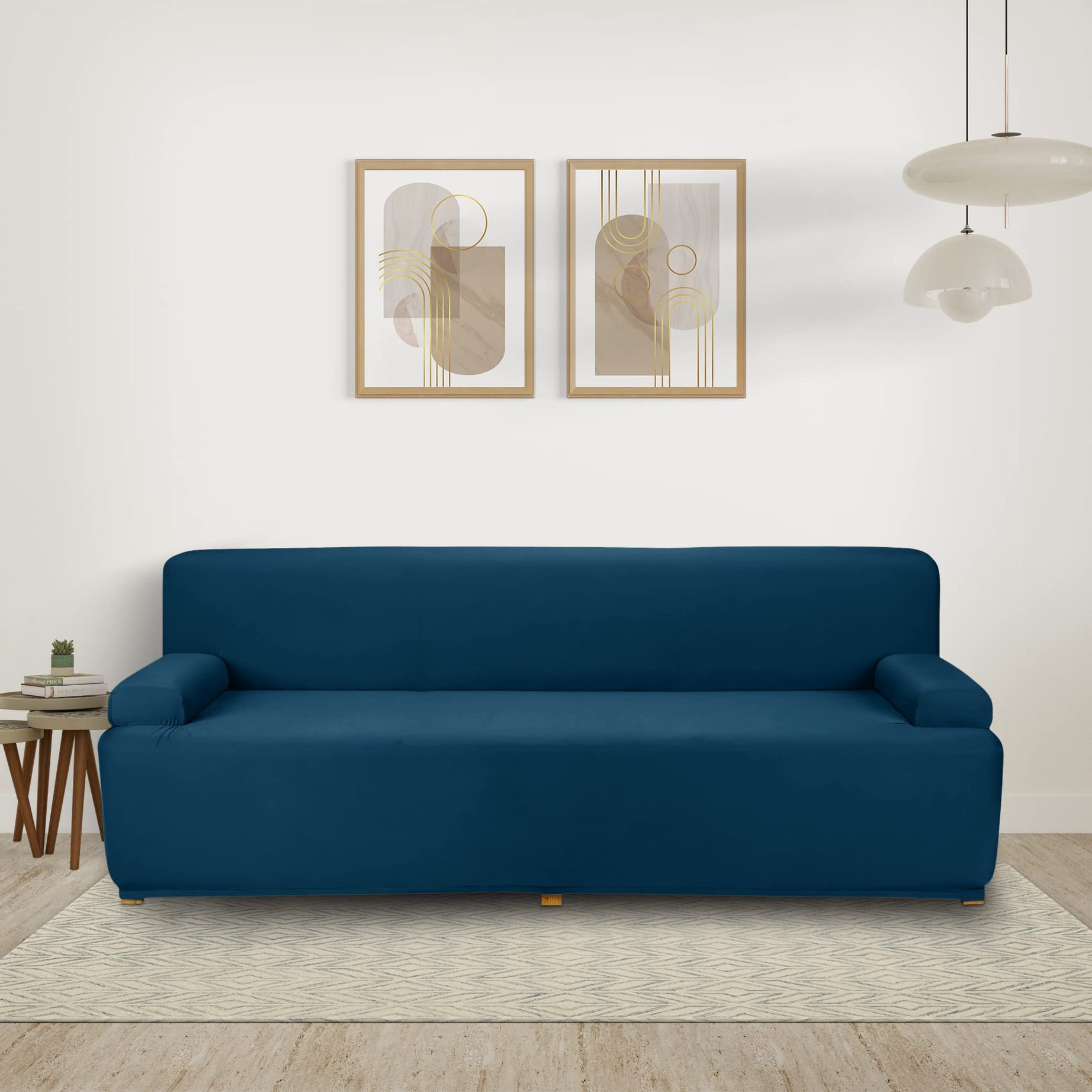 Amazon Brand - Solimo Polyester Spandex Stretchable Sofa Slipcover (3 Seater, Teal)