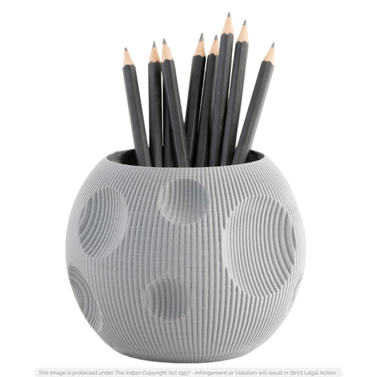 DIRHA Stylish Pen Stand & Pencil Holder for Office Table - Perfect Study & Stationery Accessory for Students - Ideal School Materials & Dressing Table Organizer | Gadget for Desk Accessories (Grey)