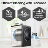 Samsung 9 kg, 5 Star, Eco Bubble Technology, AI Control , Wi-Fi, Digital Inverter Motor, Fully-Automatic Front Load Washing Machine Appliance (WW90T504DAN1TL, Hygiene Steam, Inox)