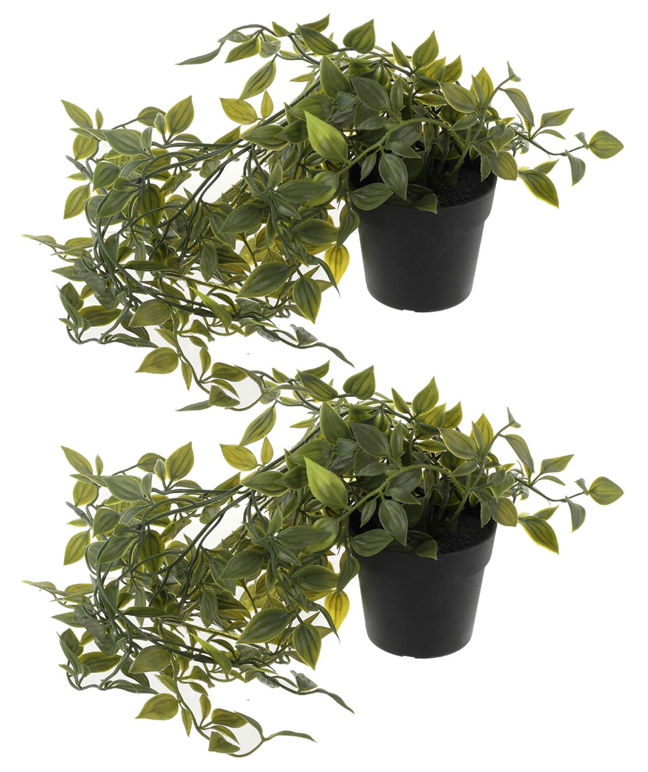 Kuber Industries Artificial Plant with Pot|Fake Plant Pots for Home D cor|Indoor Plant for Table, Balcony, Living Room|Pack of 2 (Green)