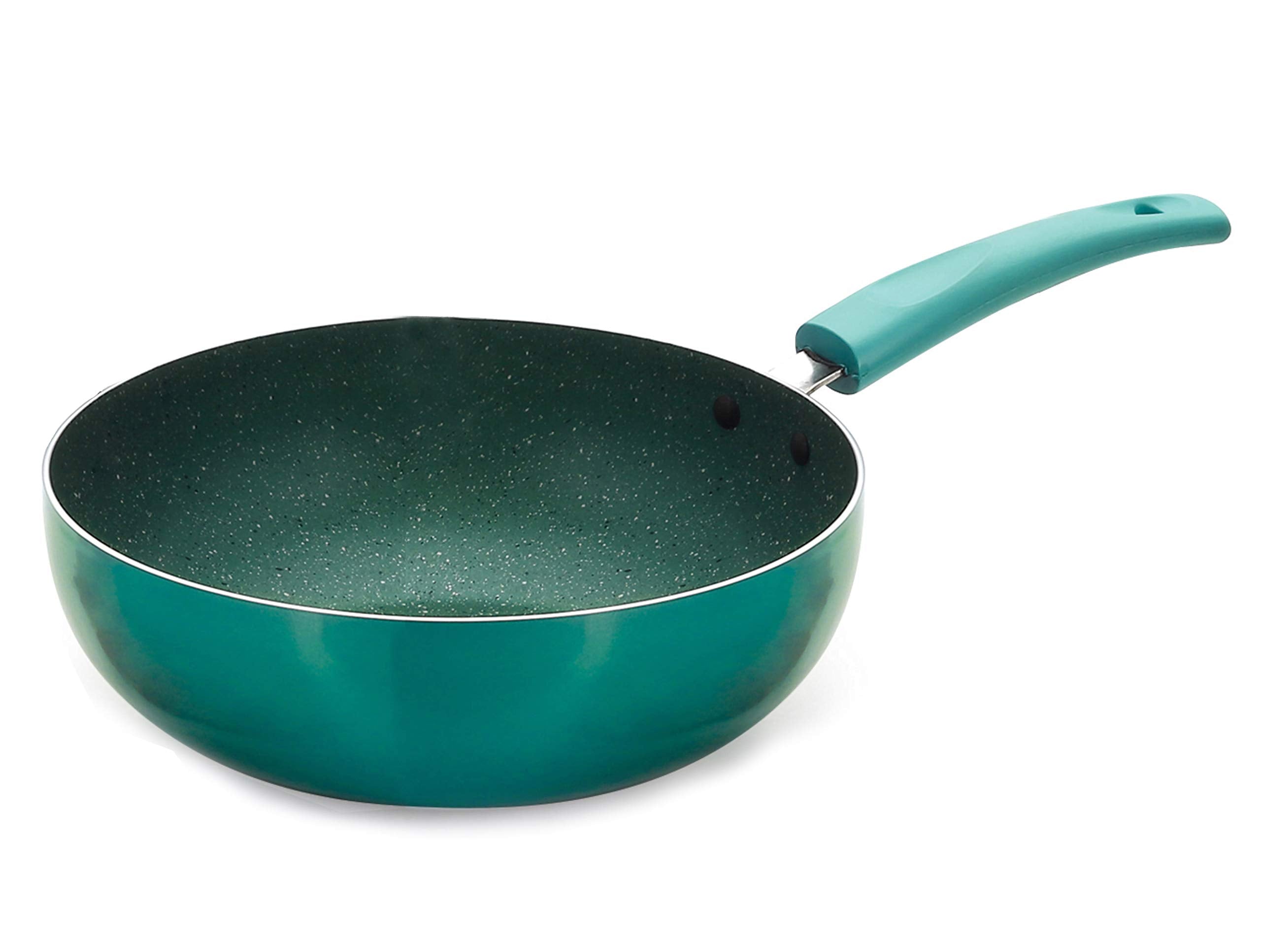 Nirlon Galaxy Induction Base Non Stick Aluminium Deep Kadhai|Wok|Kadai, Green [240mm, 3 LTR]