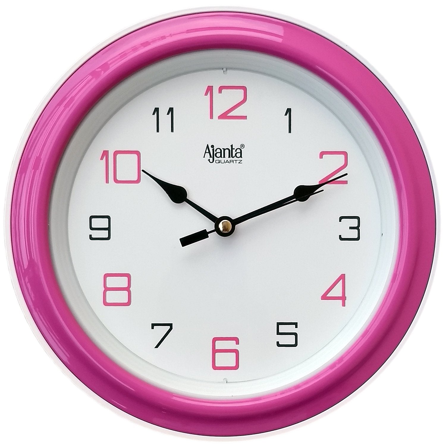 Ajanta Abstract Plastic Round Analog Wall Clock (20.5 Cm X 20.5 Cm X 3.5 Cm, Pink)