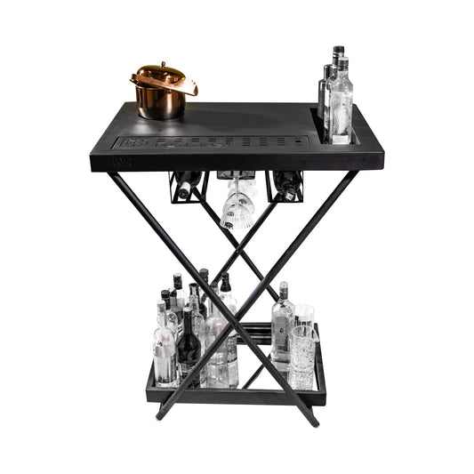 HAUS OF BARS by SpeedX - Model J - Multi-Functional, Portable and Foldable Bar Table in Matte Black Finish