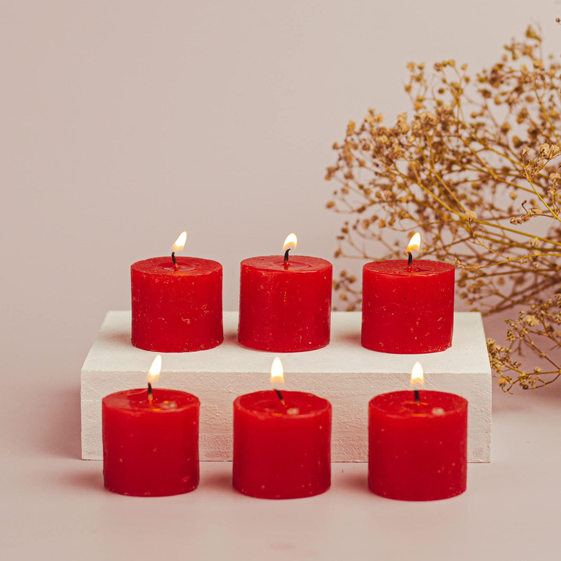 AuraDecor Fragrance Votive Candles || Smokeless Scented Candle || Aroma Candles || Candles for Decoration || Wedding Candle || Burns Upto 8 Hours (Rasberry, Pack of 12)