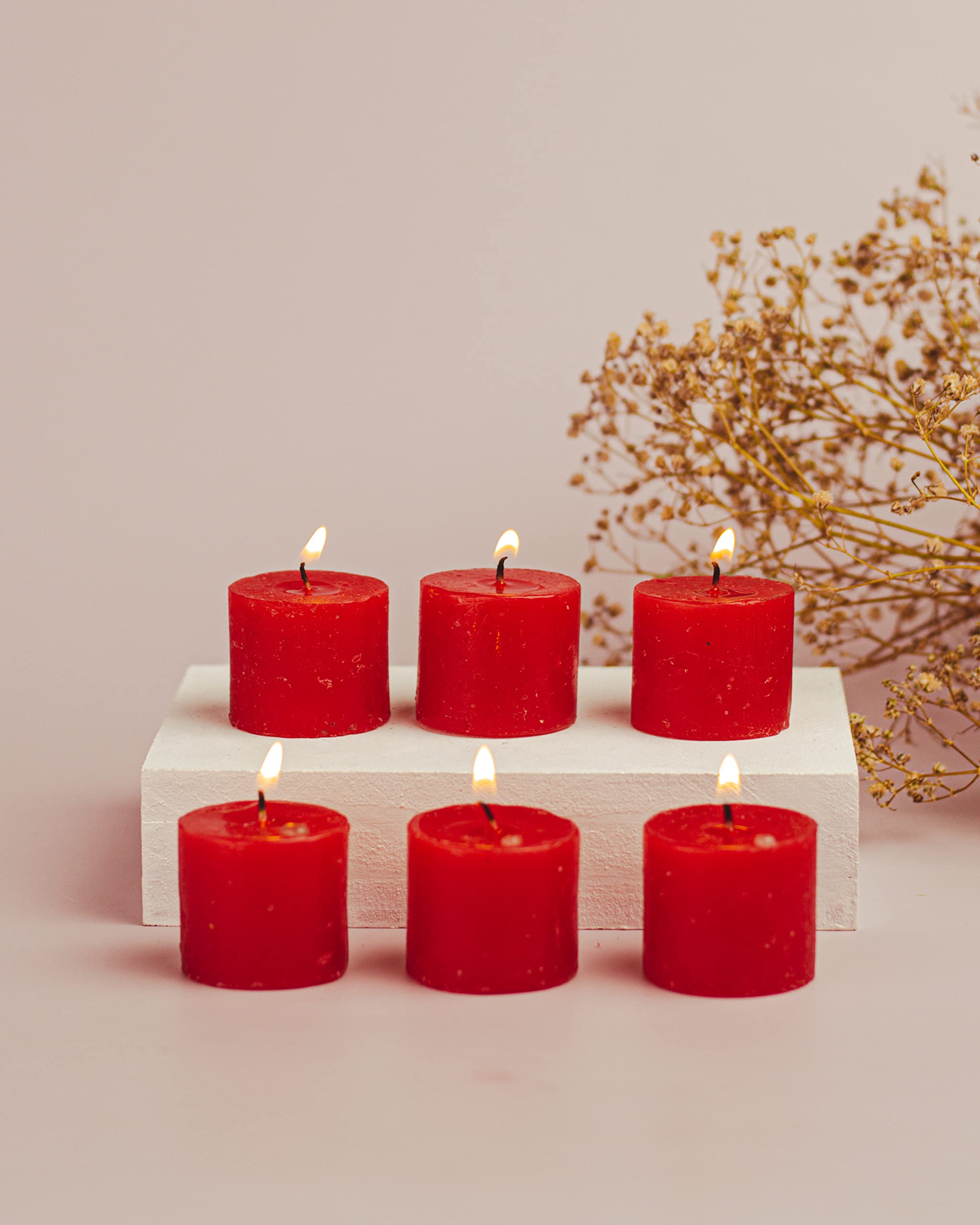 AuraDecor Fragrance Votive Candles || Smokeless Scented Candle || Aroma Candles || Candles for Decoration || Wedding Candle || Burns Upto 8 Hours (Rasberry, Pack of 12)