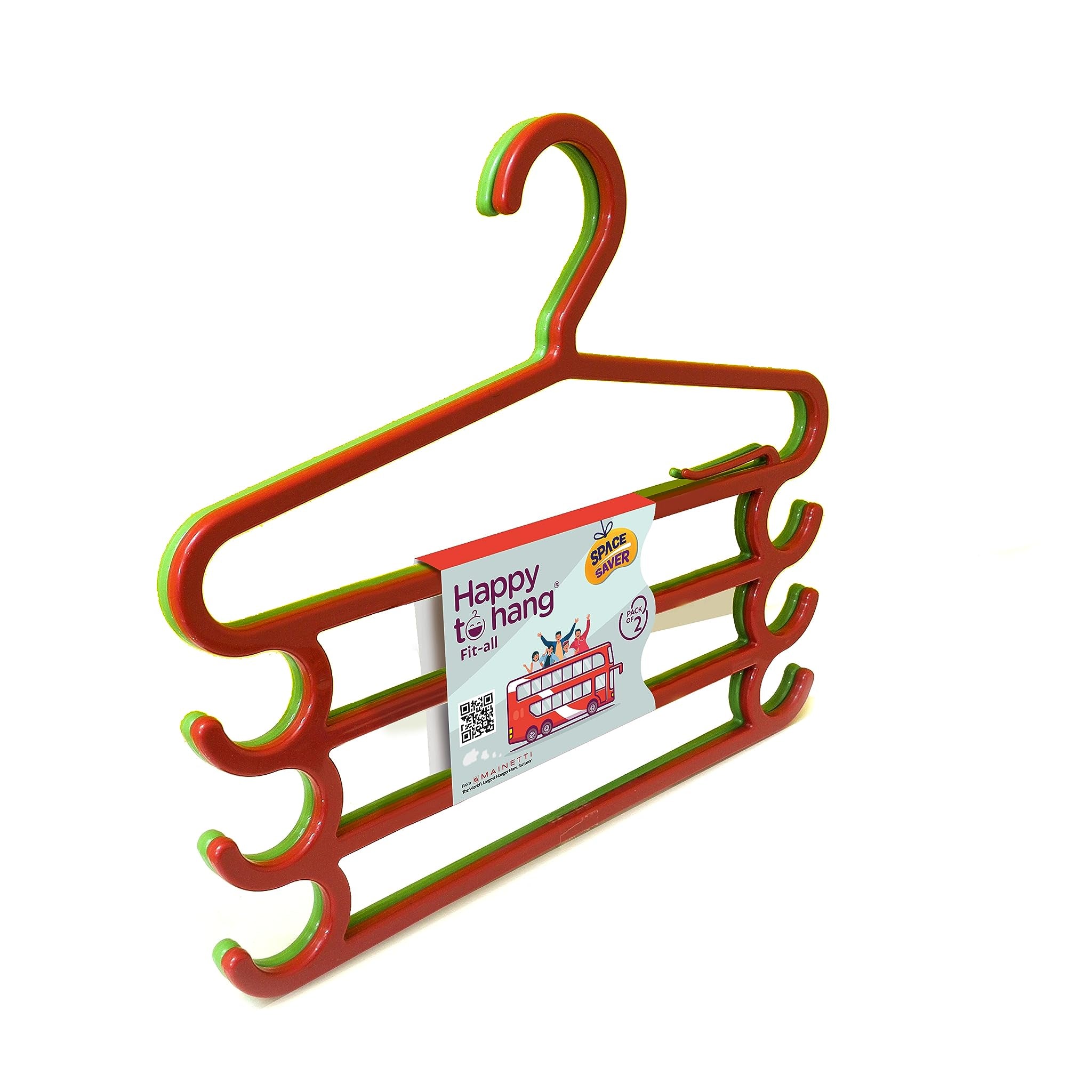 HappyToHang Fit-All Polypropylene Multilayer Hanger, Multicolour