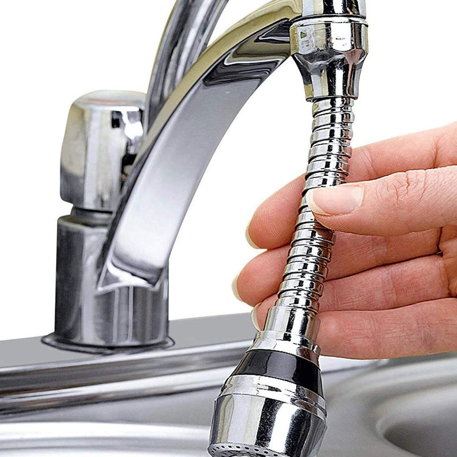 BKN 360 Degree Rotating Water-Saving Sprinkler and Faucet Aerator Flexible Water Faucet Sprayer Extender Jet Spray for Sink Turbo Flex - 6 Inch