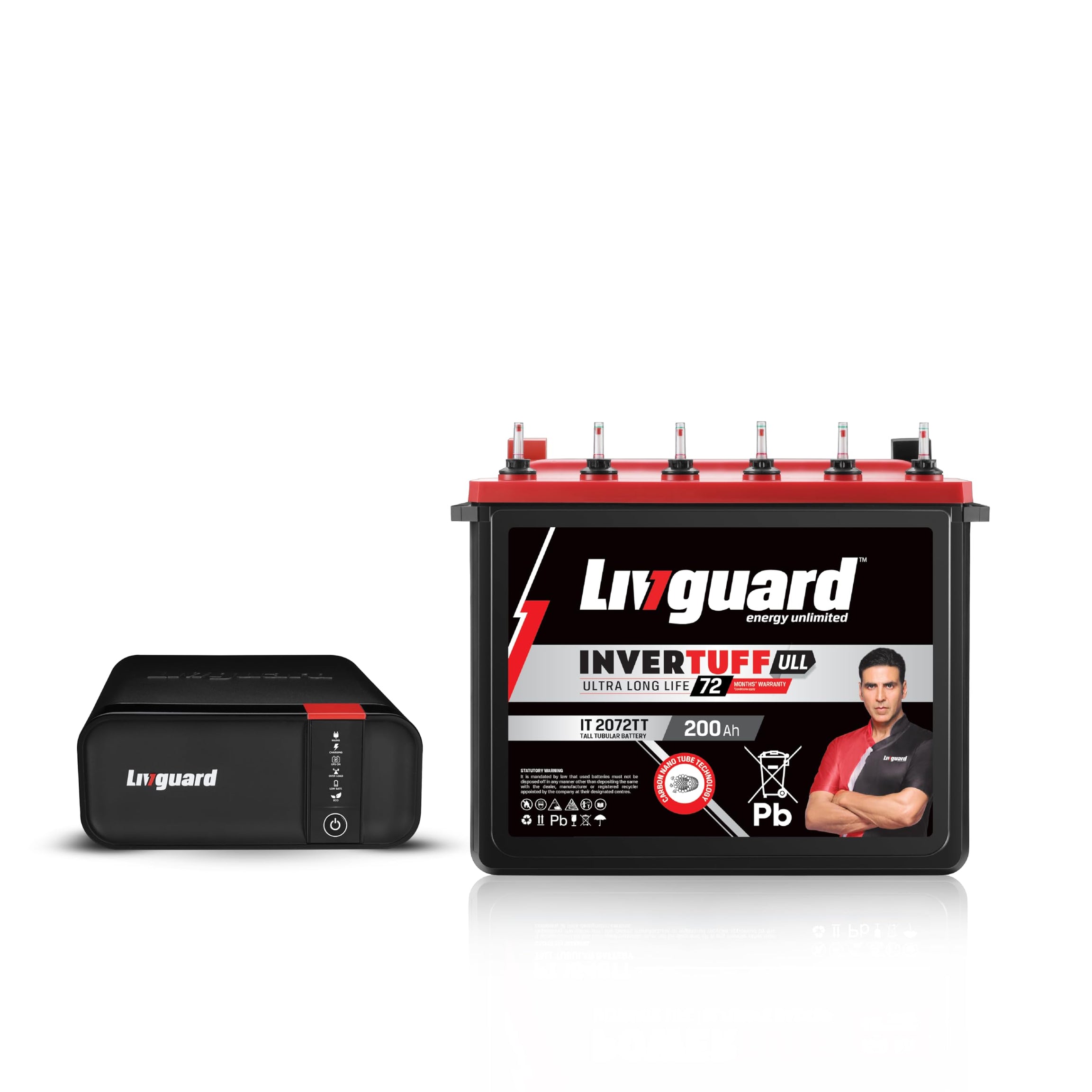 Livguard Inverter & Battery Combo |LGS1600_IT 2072TT |LGS1600 - 1500 VA/12V Sine Wave Inverter |IT 2072TT 200 Ah with 72 Months Battery Warranty |Reliable for Home, Office and Shop