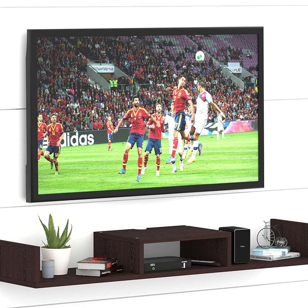 Redwud Rilem Engineered Wood TV Unit/Wall Mount TV Unit/TV Cabinet/TV Entertainment Unit (Wenge) - Ideal for Upto 55"(D.I.Y)