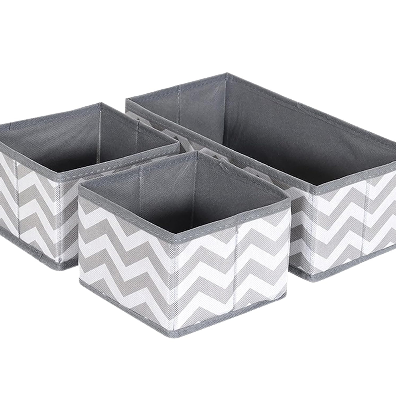 House of Quirk 3 Piece Non-Woven Closet Storage Box, Grey