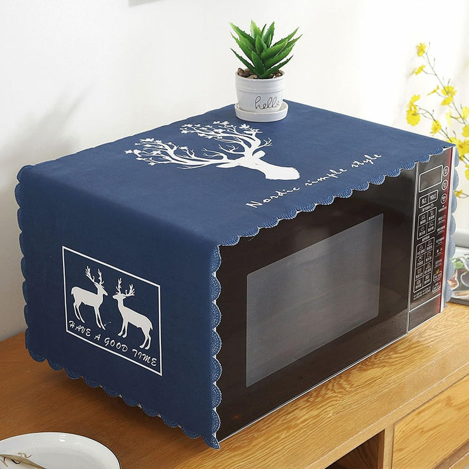 Wolpin Microwave Oven Dust Proof Cover Modern Design Kitchen (100 x 35 cm) Deer