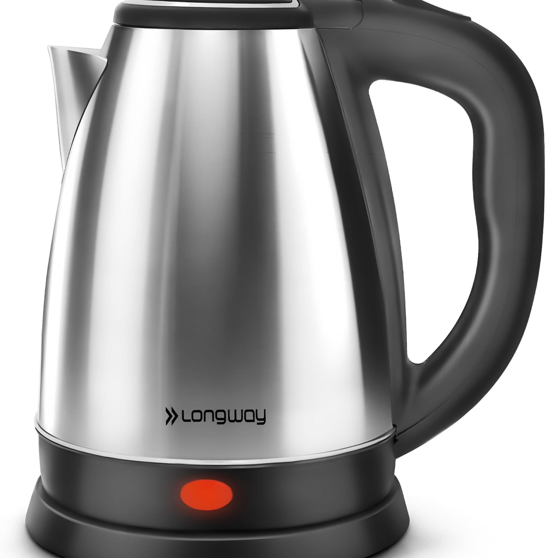 Longway Kestro 2 Ltr Electric Kettle with Stainless Steel Body for Boiling (Black & Silver, 1500 Watt)