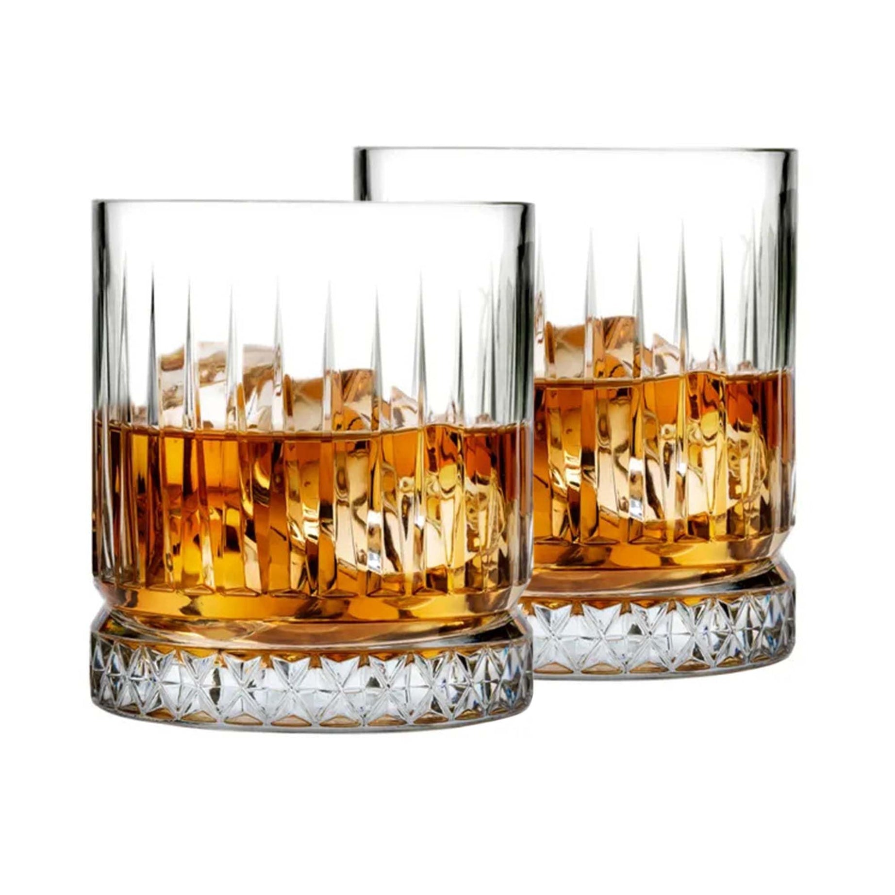 SAKI Trendy Whiskey Glasses Set of 2 | Heavy Base & Stylish Design | Perfect for Scotch, Mixed Drinks, Wine, Bourbon, Juice, Water and Cocktail Drinks 300 ML