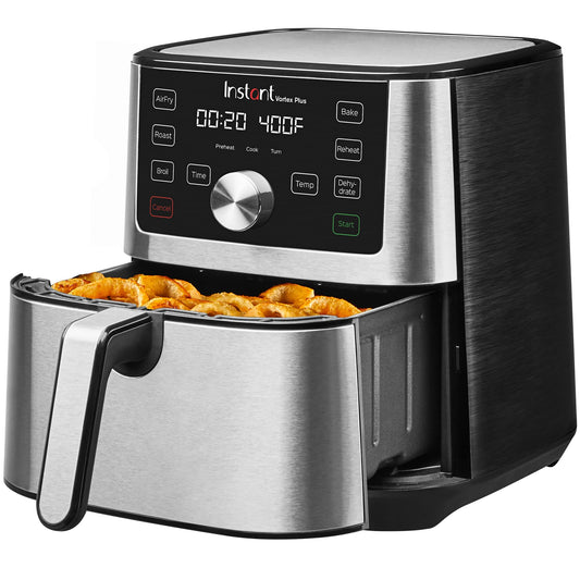 Instant Pot Air Fryer,Vortex 6 Litre,Touch Control Panel,360° Evencrisp Technology,Uses 95 % Less Oil,6-In-1 Appliance: Air Fry,Roast,Broil,Bake,Reheat,And Dehydrate(Vortex 6 Litre)1500 Watts,Silver