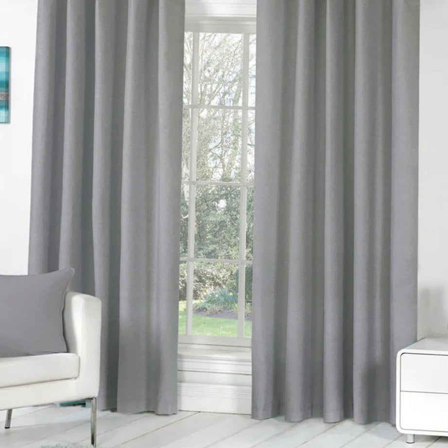 Homefab India Royal Silky Grommet Door Curtain - 7 feet, Grey - 2 Piece