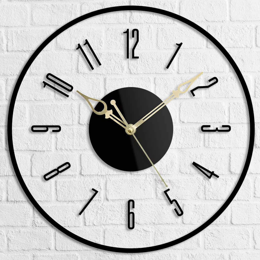 Ingo creation Round Shape Acrylic Sleek Numeric Silent and Sweep Wall Clock for Living Room Home Bedroom & Office Wall Decoration (Transparent, 12 Inch) Analog