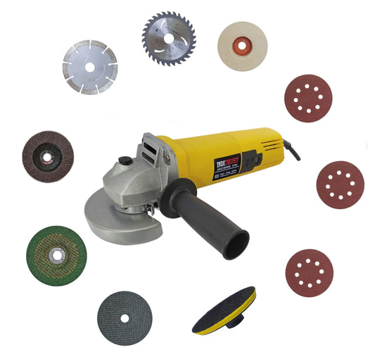 Inditrust WITH 3 MONTHS WARRANTY 950W 801 angle grinder machine with multiple type 10pc Wheel set for Grinding Machine Metal Polisher Metal And Stone Cutting,Sanding Polishing