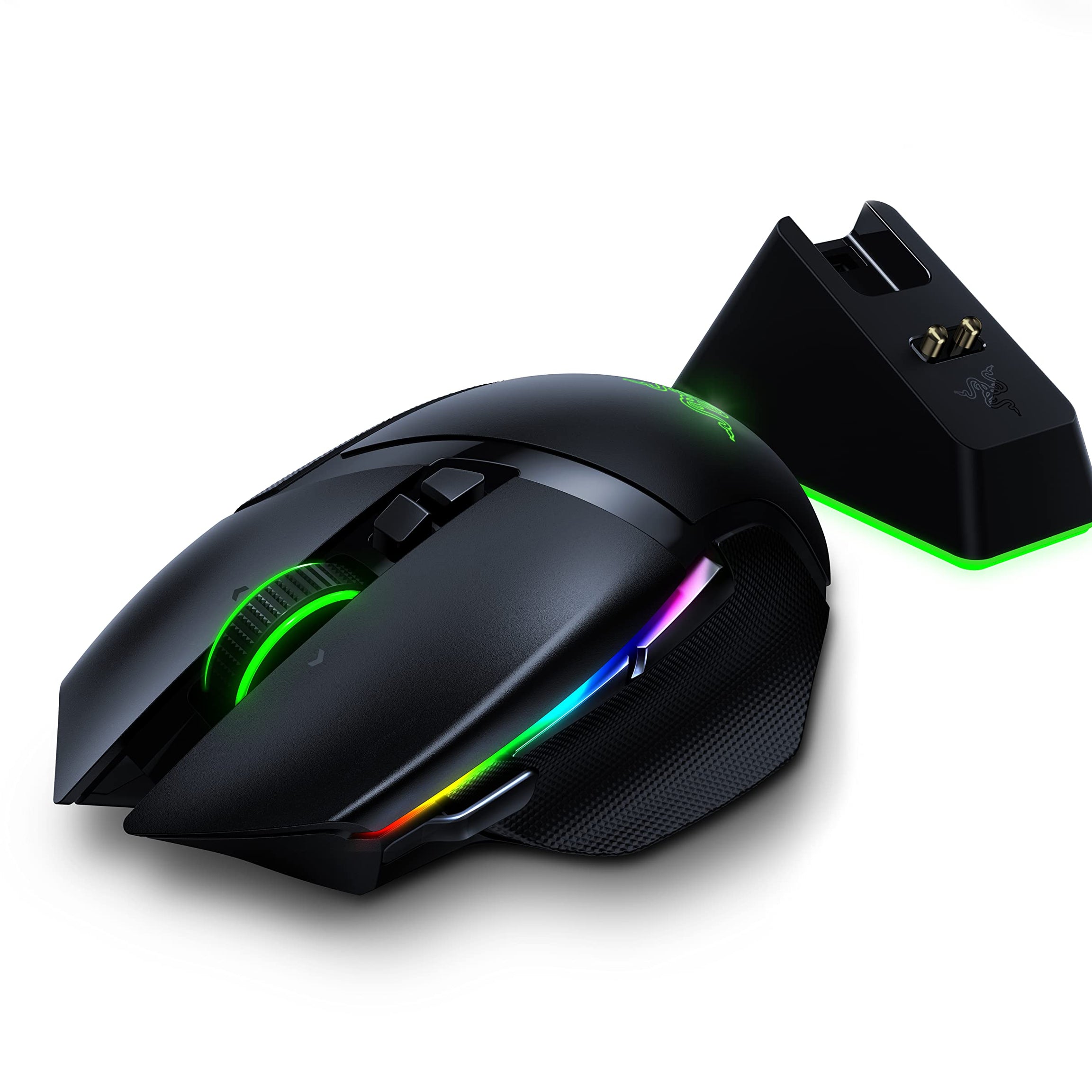 Razer Basilisk Ultimate Hyperspeed Wireless Gaming Mouse w/ Charging Dock: Fastest Gaming Mouse Switch - 20K DPI Optical Sensor - Chroma RGB - 11 Programmable Buttons - 100 Hr Battery - Classic Black