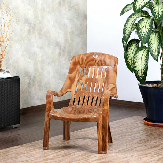 CELLO Comfort Plastic Relaxed Armchair, 1pc(Sandalwood Brown)