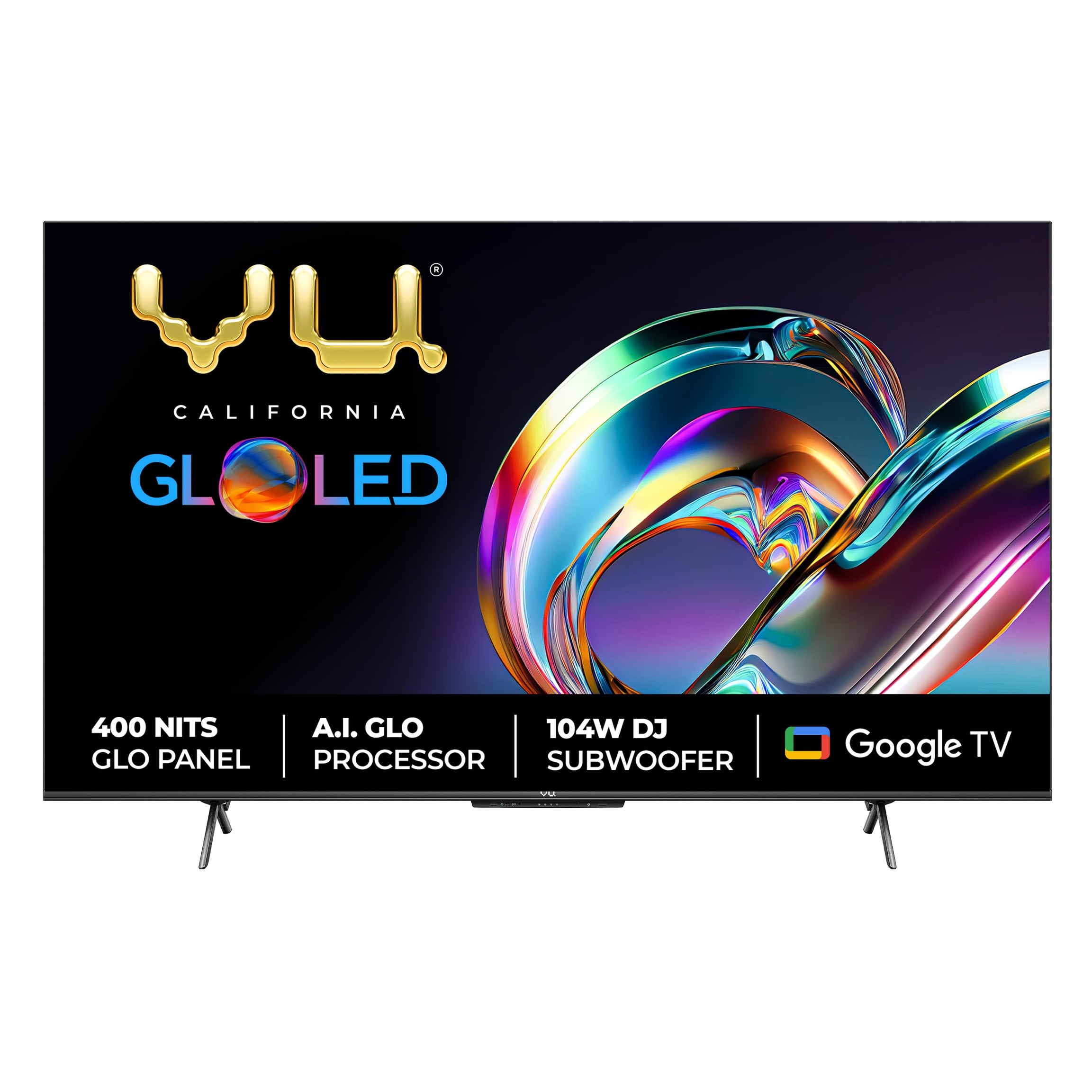 Vu 139 cm (55 inches) The GloLED Series 4K Smart LED Google TV 55GloLED (Grey)