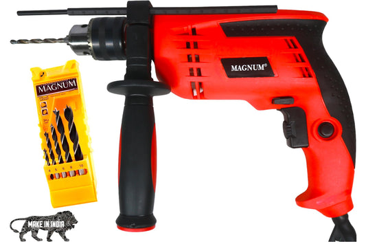 MAGNUM MID-13RE Forward/Reverse 13mm with 5 Bits Pistol Grip Impact Drill (13 mm Chuck Size) (MG-MID-13RE -5 BITS)