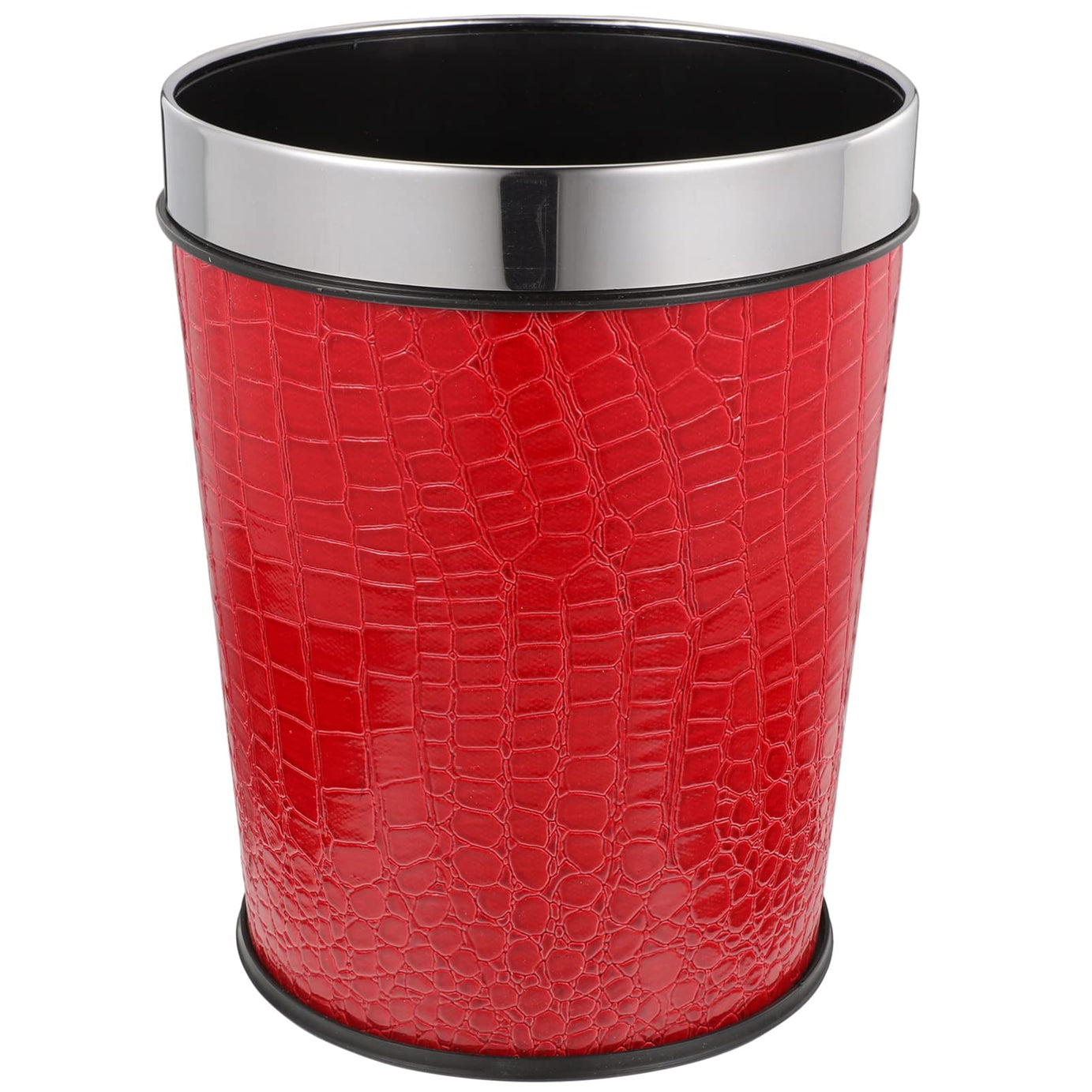 STOBOK Leather Trash Can Waste Basket Garbage Container Vintage Waste Toilet Paper Bin Waste Bin Paper Basket Trash Can Dustbin Garbage Bin Red