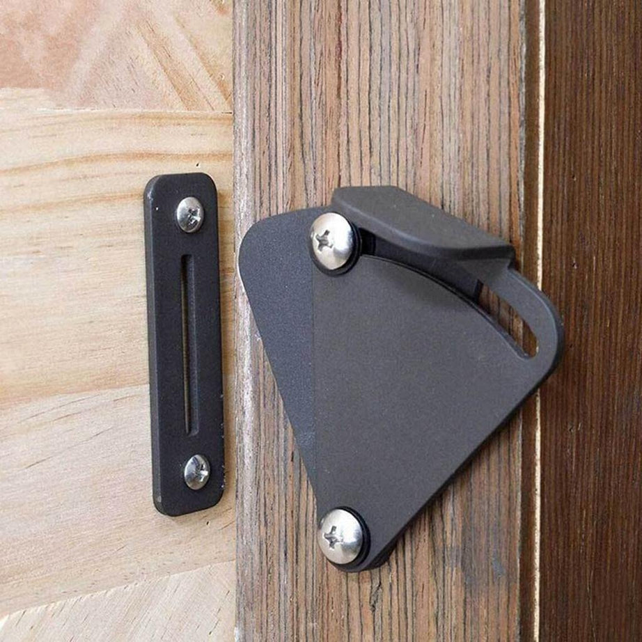 CALANDIS® Steel Sliding Barn Wood Door Lock Pull Door Gate Latch Hardware Black