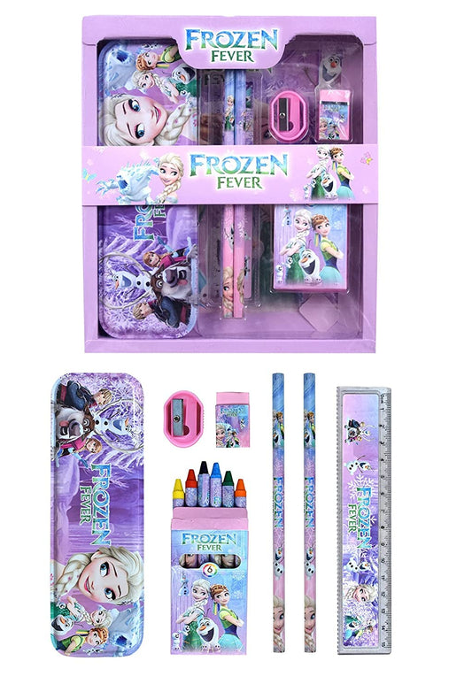 PRIME DEALS Frozen Stationary Kit For Girls Pencil Pen Book Eraser Sharpener - Birthday Gift, Kid, Multicolor