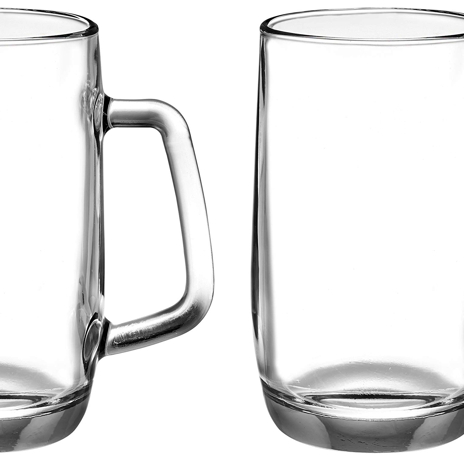 Amazon Brand - Solimo Troilus Glass Beer Mug Set, 470ml, Set of 2, Transparent