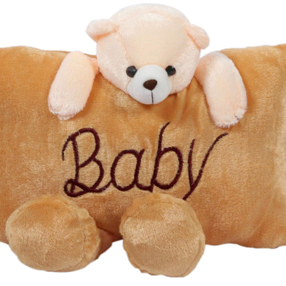 Richy Toys Babique Cute Baby Teddy Bear Pillow Stuffed Soft Plush Soft Toy Kids Birthday (Brown)