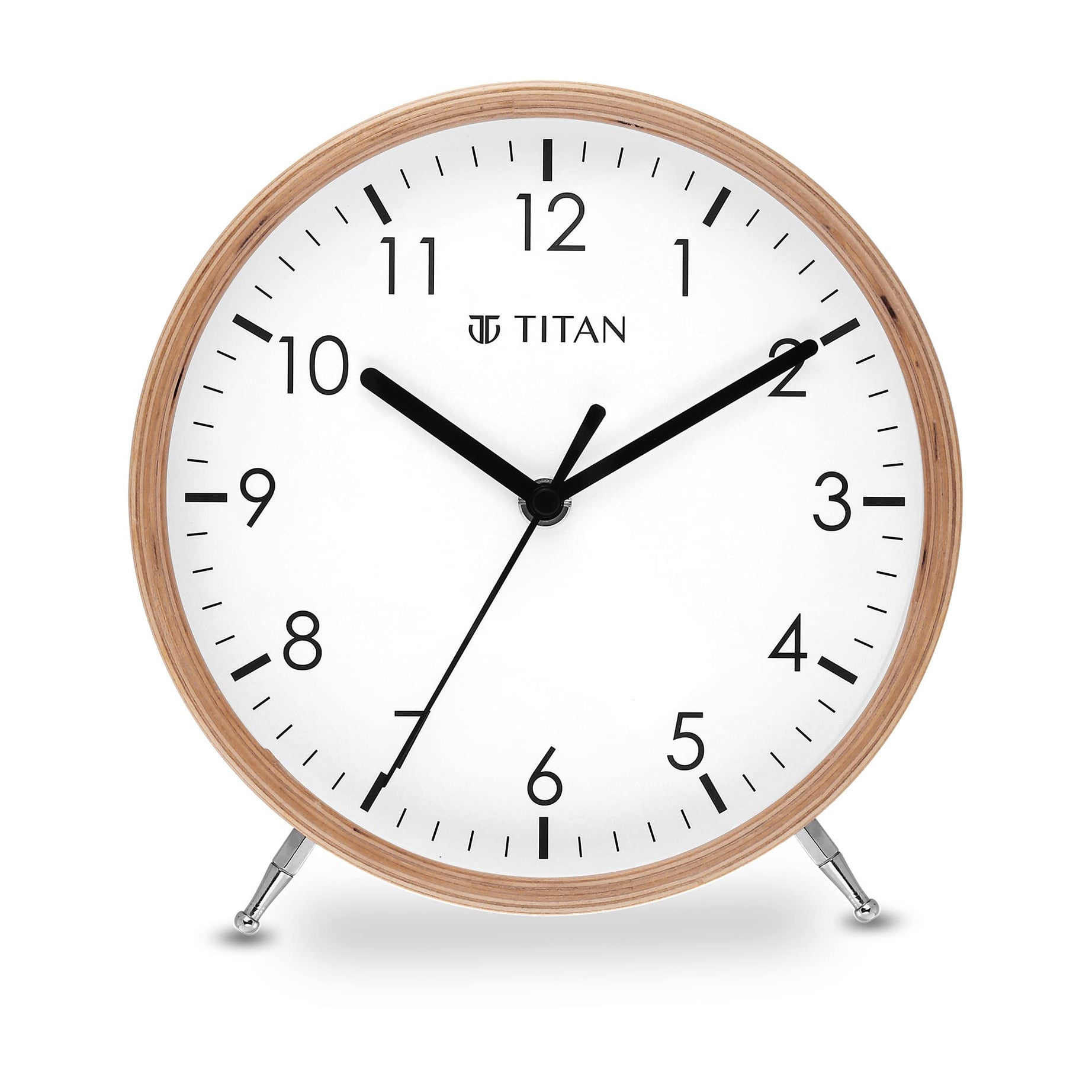 Titan Wooden Shelf Clock with Silent Sweep