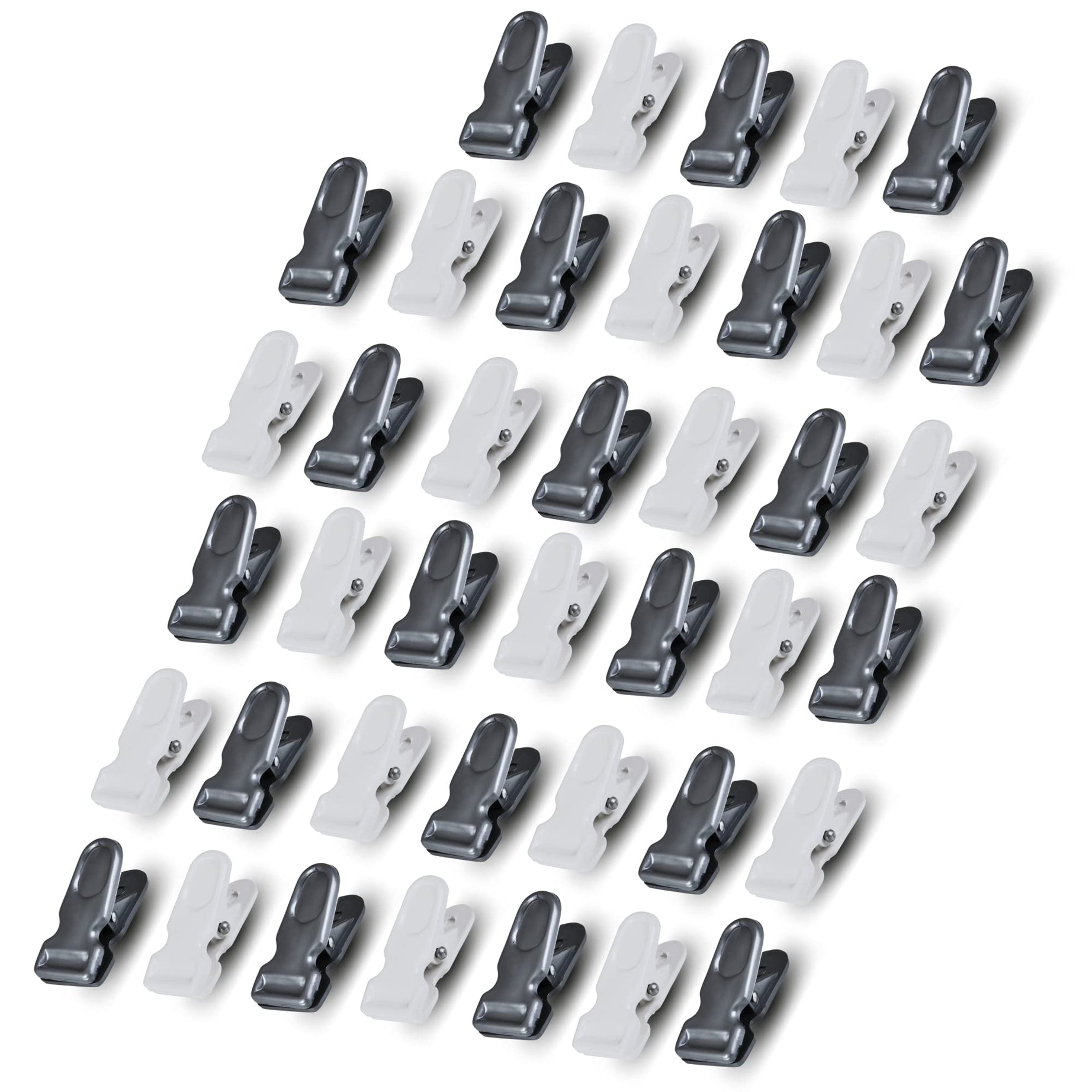 Viguni Cloth Clips (Pack of 40) Heavy Duty Premium Multipurpose Clothes Clip for Indoor and Outdoor, Strong and Durable, Clips for Clothes, Anti Rust Peg, Clothes Drying Pegs Hanger - White/Silver