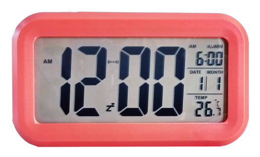 Ajanta Quartz Plastic Digital Alarm and Table clock, (13 x 8 x 4 cm, Red ODC 210)