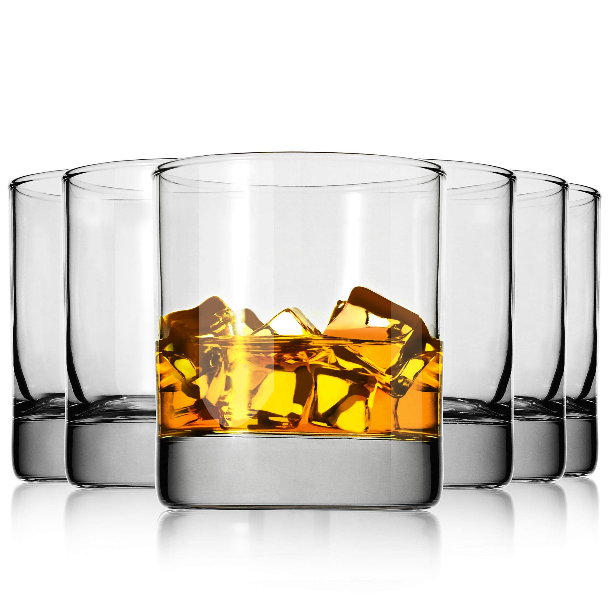 Whiskey Glasses 11 Ounces Short Glasses，Set of 6 Rocks Style Glassware and Old Fashioned Drinking Glasses (11 Ounces)