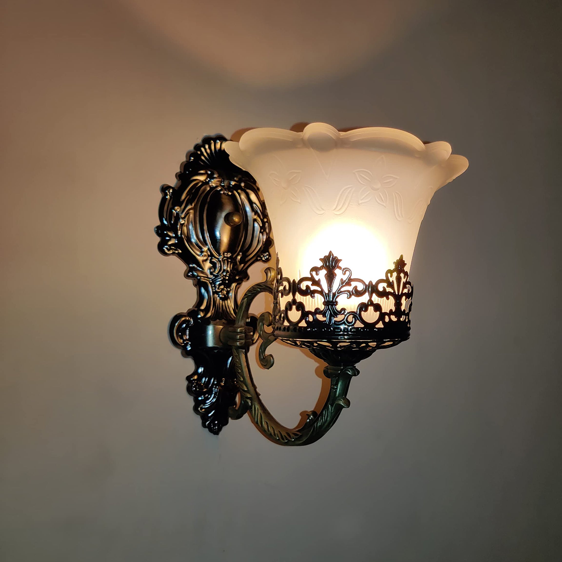 SINOMAN Black Antique Designer Imported Wall Light Wall lamp for Bedroom, Living Room,Kitchen, Bars, malls, Besides The Bed, Balcony Home Decoration (1109 (Single), Without Bulb)