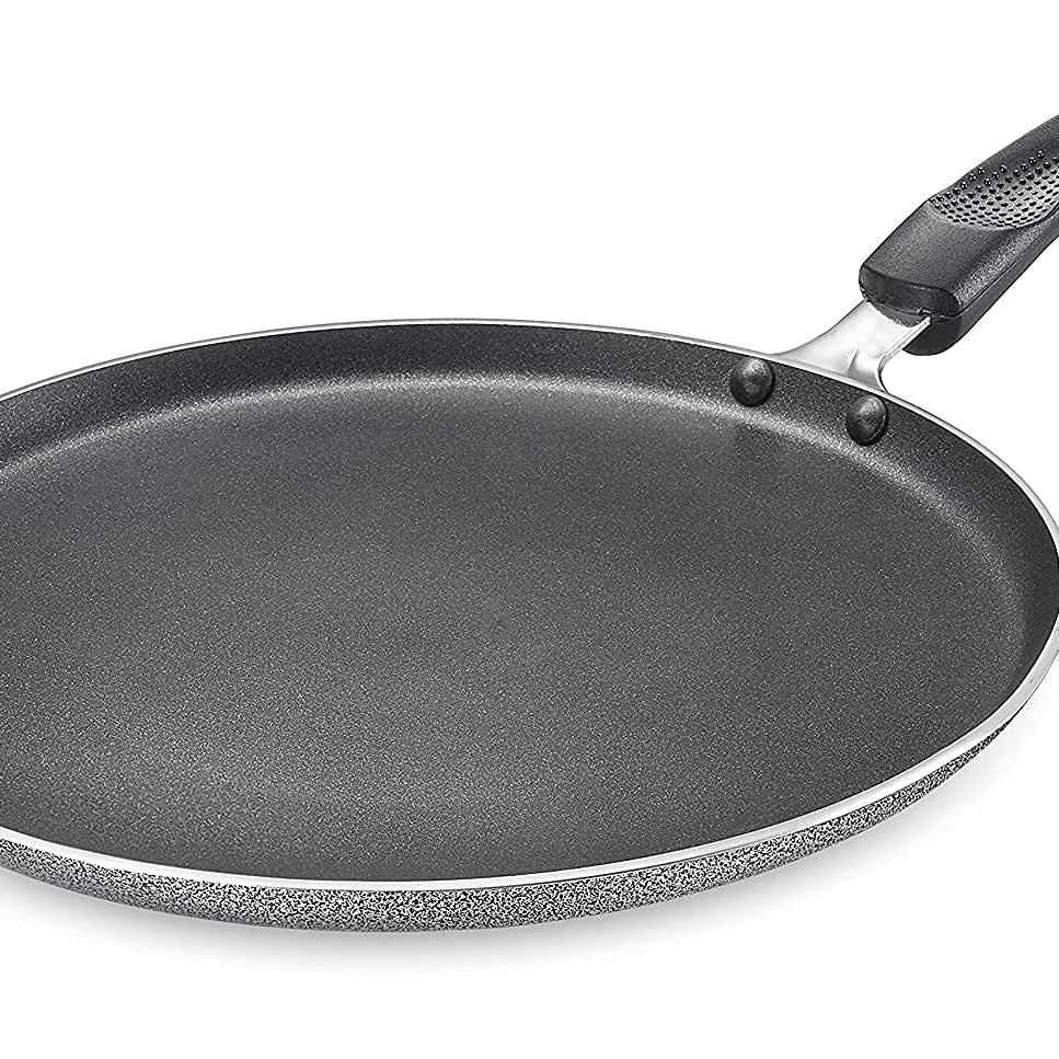 Prestige Omega Select Plus 27.5cm Non-Stick Omni Tawa |Induction Base |Gas & Induction Compatible| Metal Spoon Friendly | Sturdy Handles